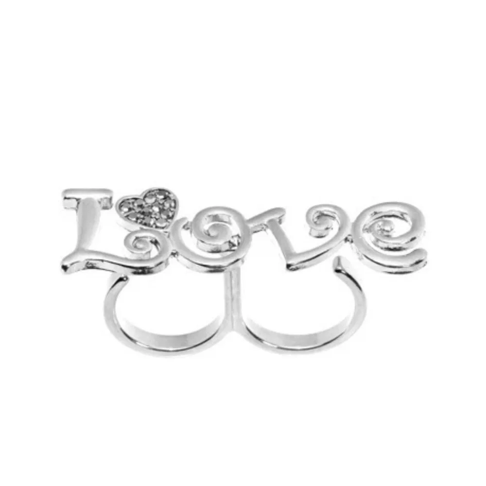 Gunmetal Colored Love Double Ring Size 6-7